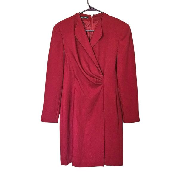 Tahari Size 8 Red Career Holiday Christmas Work Dress Professional Vintage Retro - Picture 1 of 10